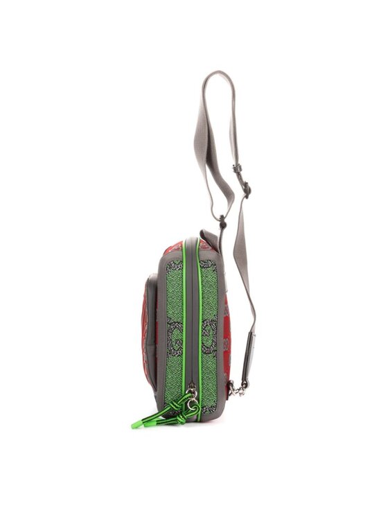 Gucci Two Way Jersey GG Backpack Green Red Gray Nylon main image 6